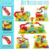 2-in-1 Kids Toys for 2-7 Year Olds, Classic Big Bricks Marble Run Building Blocks, Toss Ring Games