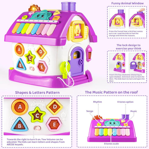 Marstone Montessori Toys for 1-2 Year Old Girls, 8 in 1 Multi-Functional Learning House