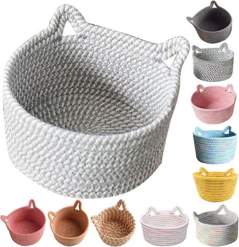 Thildani Small Woven Cotton Rope Basket Empty Decorate Gift Cute Storage Organizing Dog