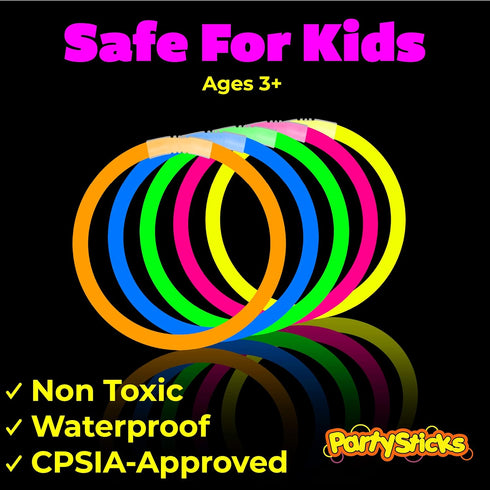 PartySticks Moondance Glow Sticks 40pk with 16 Glow in The Dark Party Favors and 24 Connectors for Decorations