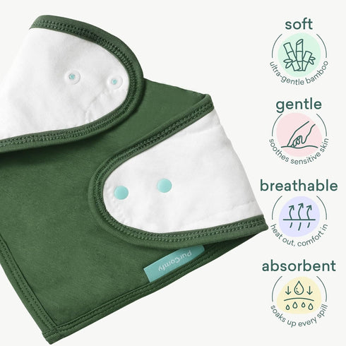 6-Pack PurComfy SuperSoft Baby Bibs, Premium Bamboo Bandana Drool Bibs for Infant Boys & Girls, Adjustable Snap Bibs