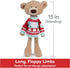 GUND Toothpick Classic Teddy Bear Stuffed Animal with Holiday Sweater, 15”, Beige/Red/White, Ages 1 and Up