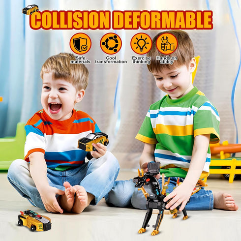 ZIYIME 3-6, Collision Transforming Dinosaur Car Toy, Magnetic Toy Cars Transform into Dinosaurs for Boys Age