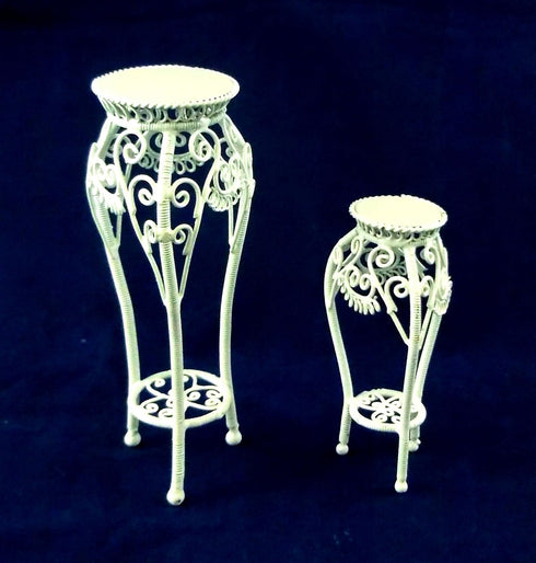 Dollhouse Miniature Plant Stands - Set of Two