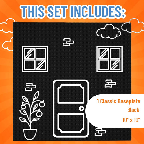 Strictly Briks Large Classic Stackable Baseplates, 10x10 Inches, 1 Piece, 100% Compatible with All Major Brands