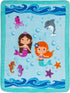 EVERYDAY KIDS Toddler Throw Blanket - 30" x 40" Mermaids Undersea Adventure, Super Soft & Warm