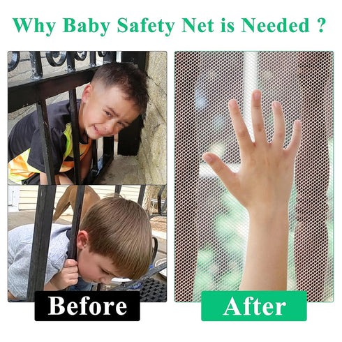 Child Safety Net, Durable Banister Guard for Baby Safety Stairs Railing, Balcony Cribs - Easy to Install Stair Netting