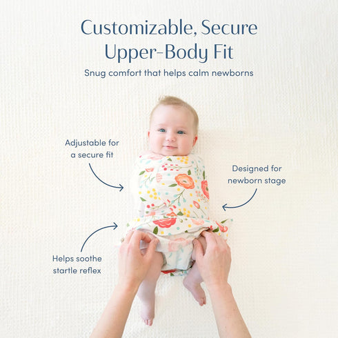 100% (12-18 lbs) SleepingBaby Zippy Swaddle - Cotton Newborn Swaddle Transition Wearable Blanket with Bottom Zipper
