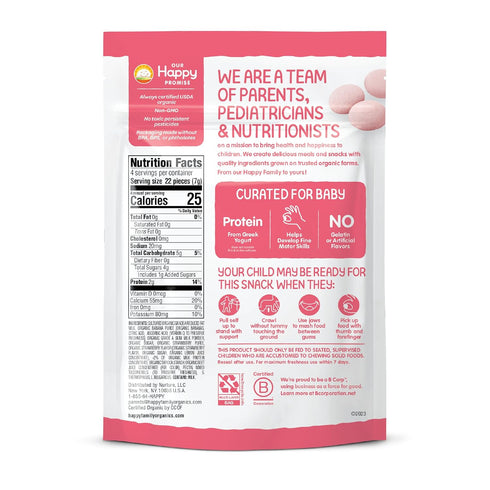 Happy Baby Organics Organic Greek Yogis Freeze-Dried Greek Yogurt & Fruit Snacks, Strawberry Banana, 1 oz Bag
