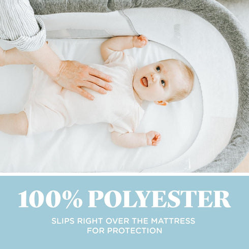 Baby Delight Slumber and Beside Me Doze Sheet for Bassinet, Machine Washable, White