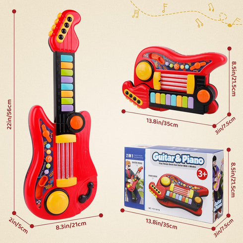 2 1 2-4 Kids Guitar in Musical Instruments for Kid - Fun Piano Toddler Toy & Electric Guitars | Explore Creativity |