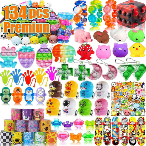 Sibucor 134 Pcs Pop Party Favors for Kids Easter Basket Egg Fillers, Fidget