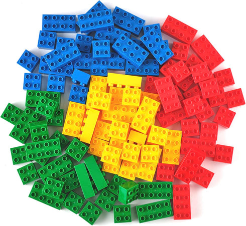 Strictly Briks Large Building Blocks Set for Kids - 108 Pieces in Blue, Green, Red, Yellow