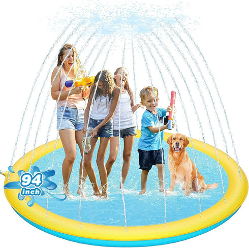 Thicken 94'' Splash Pad, Non-Slip Splash Pad for Kids and Dogs, Toddler