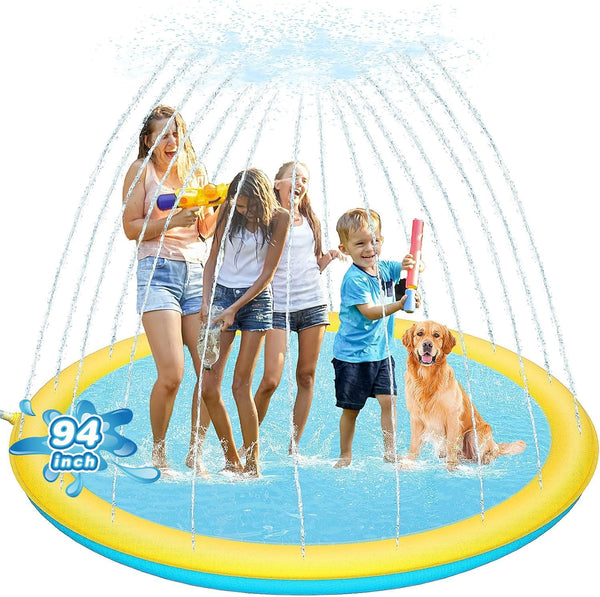 Thicken 94'' Splash Pad, Non-Slip Splash Pad for Kids and Dogs, Toddler