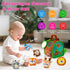 6 6-12 1-3 Soft Baby Sensory Toys - Squirrel Barn with Stuffed Zoo Animals - Rattles, Crinkles, Squeak, Mirror