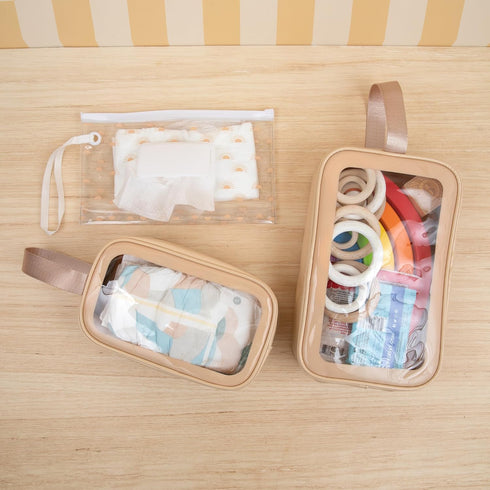 Jo & Go Set 1 2 Diaper Bag Organizer - Water-Resistant Pouches for Moms - Includes Wipes Pouch & Standalone Pouches