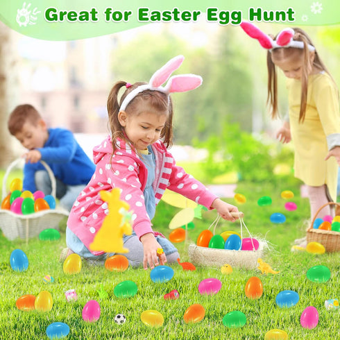 200 Pack Gloween Prefilled Easter Eggs with Assorted Toys, Easter Surprise Eggs for Easter Basket Stuffers/Fillers