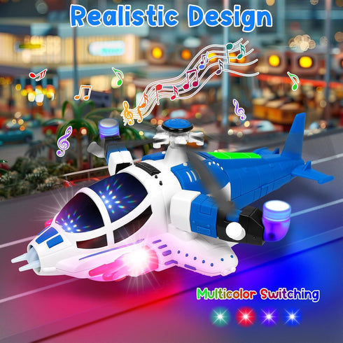 360Freedom 3 4 5 Helicopter Toy for Toddlers With Lights And Sounds, And Operated Automatic Bump Autism Sensory Light