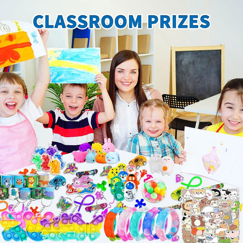 SeaCross 145 Pack, Pcs Party Favors for Kids, Pop Fidget Toys Goodie Bags Fillers for Kids Birthday Party, Prizes