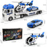 Dwi Dowellin Toddler Boy Toys, 25" Semi Truck with Racing Car and Helicopter - Police Toys for Kids Age 2-6