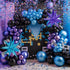 Black Purple Blue Balloon Arch Kit with 2Pcs Star Balloons, Metallic Purple Blue Garland for Kids Video Game Party