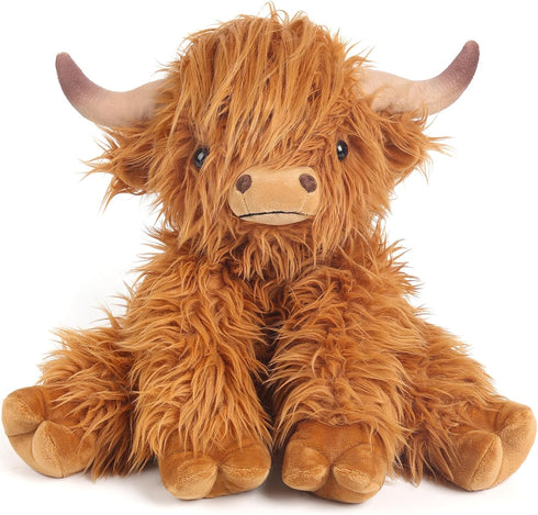 Highland Cow Stuffed Animals, Microwavable & Weighted Stuffed Animal, Highland Cow Plush