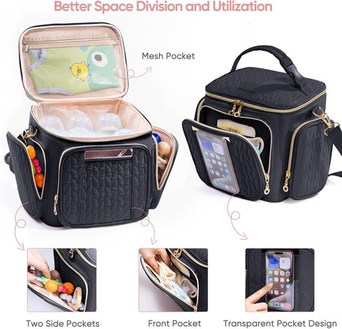 Pack 6 9 SFYBYHEART Breastmilk Cooler Travel Bag with Ice for Baby Bottles Up to Ounce - Insulated Bottle bag