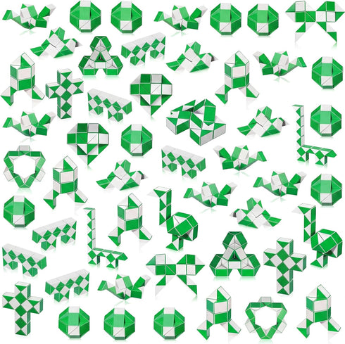 60 Pack 24 Blocks Fidget Snake Cube Mini Twist Puzzle Magic Snake