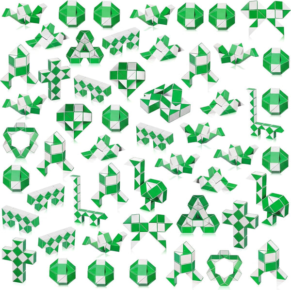60 Pack 24 Blocks Fidget Snake Cube Mini Twist Puzzle Magic Snake