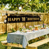 Large Black and Gold Happy 18th Birthday Decoration Banner, 18th Birthday Party Supplies (9.8x1.6ft)