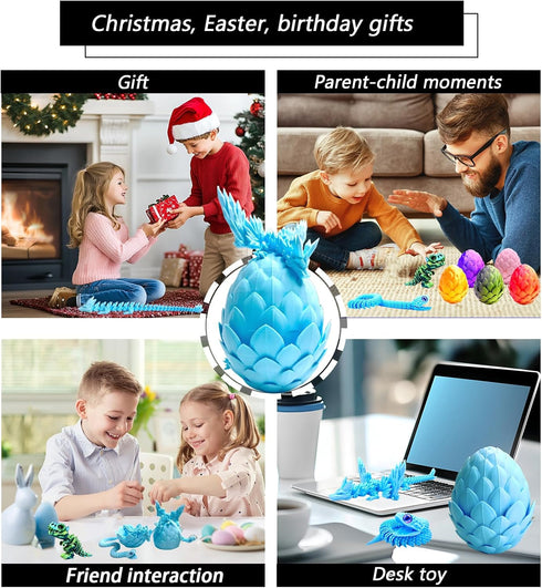 TJYZGXQ 5pcs12" 3D 5-7 4-6 8-12 Printed Dinosaur Eggs,Dragon Egg,Crystal Dragon Toys,Snake Eggs, T RexAnimals,Fidget