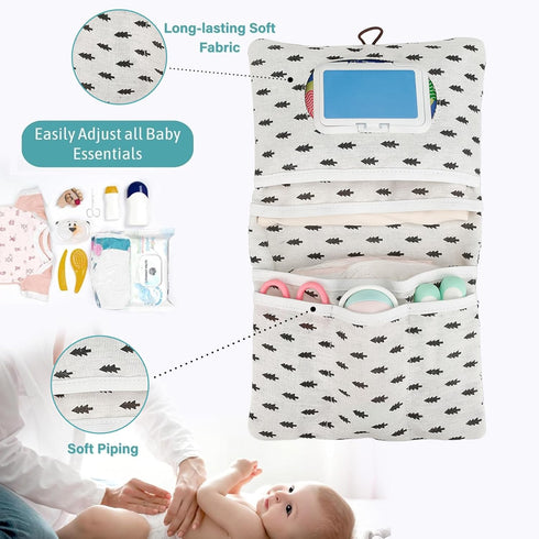 KDUPUP Baby Diaper Bag, Organizer Travel Wet Wipes Dispenser Holder, Reusable Baby Wipe Case Carrying Pouch, Portable