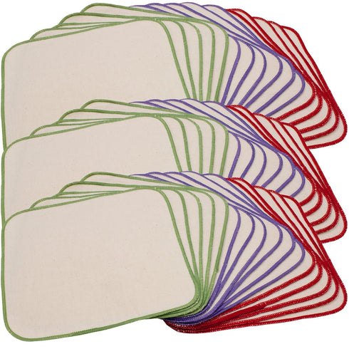 OsoCozy Unbleached Flannel Cloth Baby Wipes - Reusable & Washable Saves Money