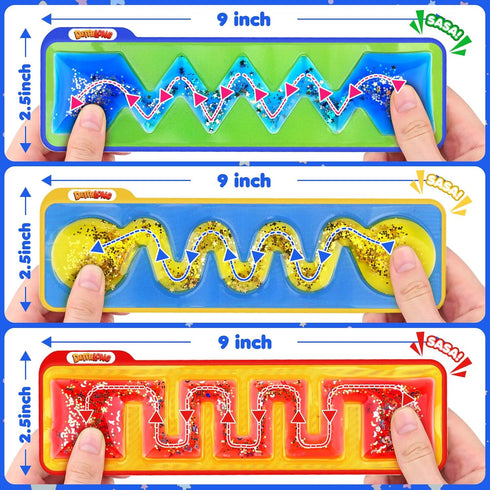 Autism Sensory Toys for Kids, 3 Pack Fidget Sensory Tube Filled with Colorful Goo, Classroom Prizes