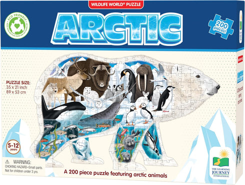 The Learning Journey Wildlife World Puzzle - Arctic 200 Piece Shaped Puzzle for Kids 5-12