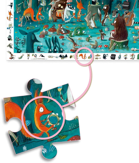 DJECO The Orchestra 35pc Observation Jigsaw Puzzle + Poster