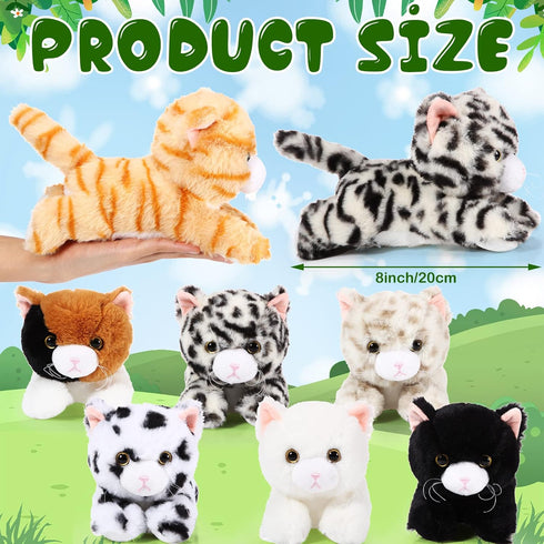 Libima 8 Pcs Cat Stuffed Animals Bulk - 8 Inch Plush Kittens, Party Favors, Birthday Gifts