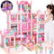 GirlDiary Doll House, Dream Dollhouse for Girls Pretend-Play DIY Dollhouse Kit - 4-Story