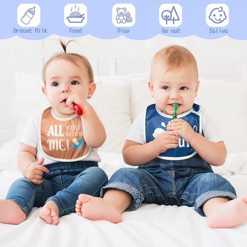7-Pack Cotton Waterproof Baby Bibs - Perfect for Feeding