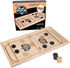 Fast Sling Puck Board Game | 24" Small Wooden Table Top Hockey Game for Adults & Kids, Ideal for Parties