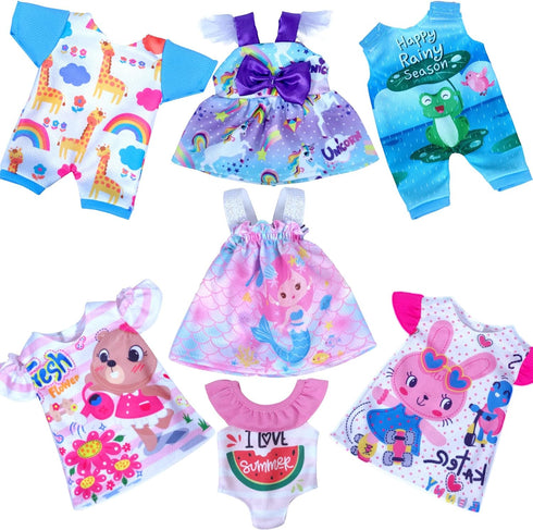 7 Sets of Baby Doll Clothes Outfit for 10 Inch and 12 Inch Alive Baby Dolls