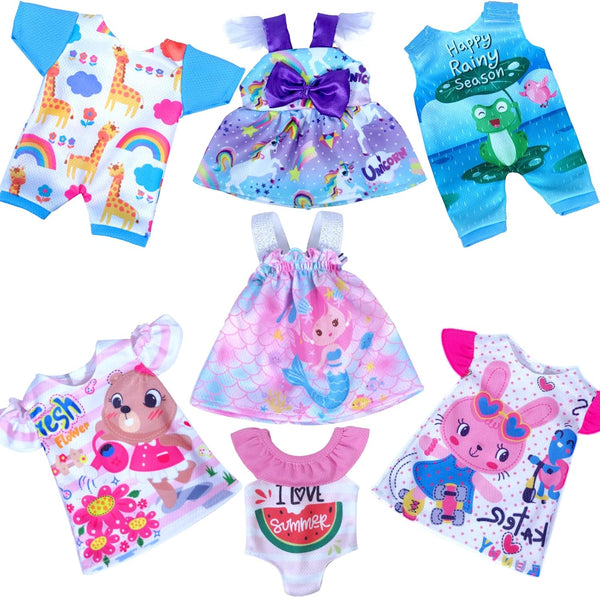7 Sets of Baby Doll Clothes Outfit for 10 Inch and 12 Inch Alive Baby Dolls