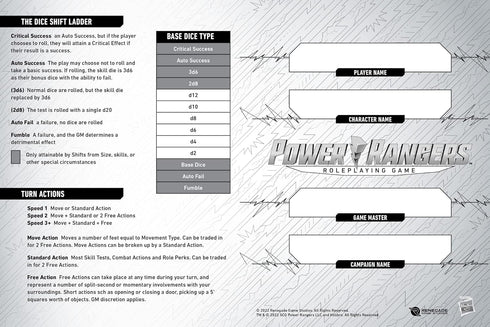 Power Rangers Roleplaying Game Expanded Character Sheet Journal by Renegade Game Studios