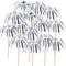 100 Pieces Graduation Foil Frill Firework Cupcake Toppers, 9 Inch Shape Food Picks for Halloween Party Supplies (Silver)
