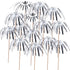 100 Pieces Graduation Foil Frill Firework Cupcake Toppers, 9 Inch Shape Food Picks for Halloween Party Supplies (Silver)