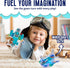 3+ Playbees Light Up Transparent Gear Airplane Kids Bump and Go Autism Toys Colorful Moving Gears with Music and LED