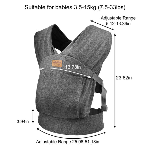 Ergonomic Baby Carrier for Newborns to Toddlers, Skin-Friendly and Soft Front Baby Carrier Wrap, Easy Breastfeeding