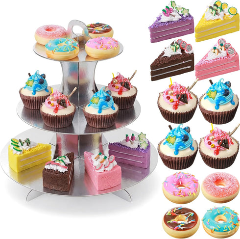 Chivao 13 Pcs Fake Bread with Basket Artificial Food for Display Photo