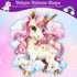 45pcs Shimmery Unicorn Shaped Jumbo Jigsaw Floor Puzzles for Kids Ages 3-5, Birthday Gift (28'' x 33'')